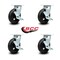 Service Caster 6 Inch Rubber on Steel Swivel Caster Set with Roller Bearings and Brakes SCC SCC-30CS620-RSR-TLB-4 - alternate 4